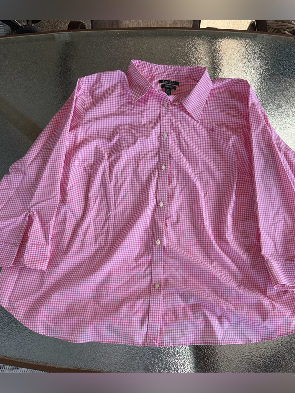 Ralph Lauren Pink Gingham Dress Shirt